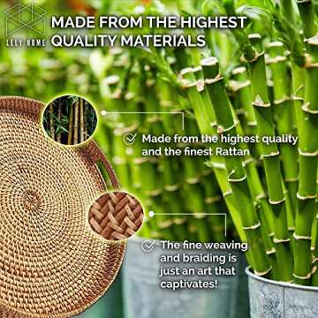 LELY HOME Rattan Serving Tray - Stylish, Durable and Versatile