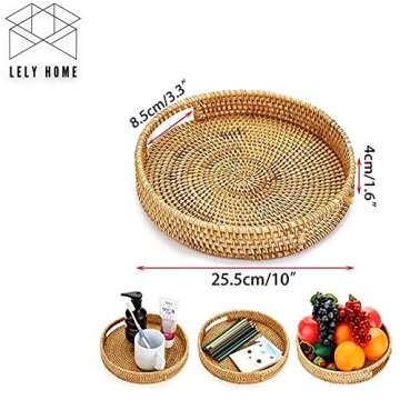 LELY HOME Rattan Serving Tray - Stylish, Durable and Versatile
