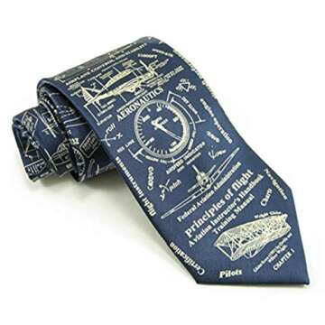 Museum Artifacts Principles of Flight Silk Tie Necktie Neckwear