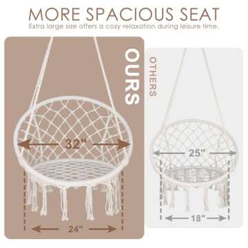 Macrame Hanging Chair Swing- Stylish & Comfortable