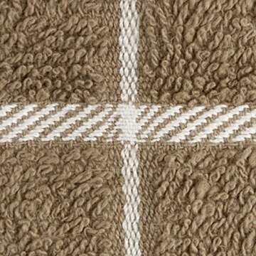 Ritz Terry Check Kitchen Towels: Highly Absorbent & Super Soft - 100% Cotton, Durable Kitchen Cleaning Cloths for Wiping Tables and Counters, 3-Pack, Mocha