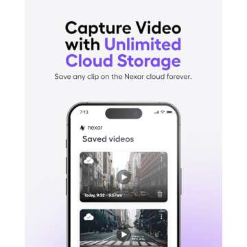 Nexar Beam GPS Dash Cam - 1 Year Nexar App Subscription Included - Unlimited Cloud Storage, Drive Re...