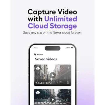 Nexar Beam GPS Dash Cam - 1 Year Nexar App Subscription Included - Unlimited Cloud Storage, Drive Re...