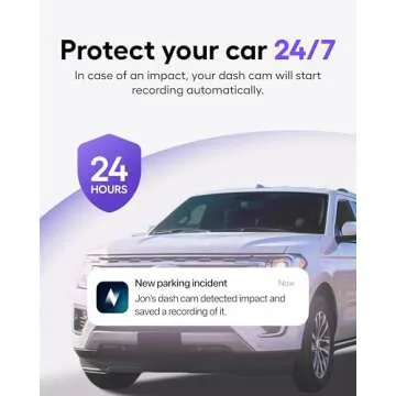 Nexar Beam GPS Dash Cam - 1 Year Nexar App Subscription Included - Unlimited Cloud Storage, Drive Recordings, Parking Mode, Night Vision, All Inside The Nexar App - WiFi HD Front Dash Cam (64 GB SD)