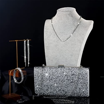 Rhinestone Evening Clutch & Jewelry Set for Women