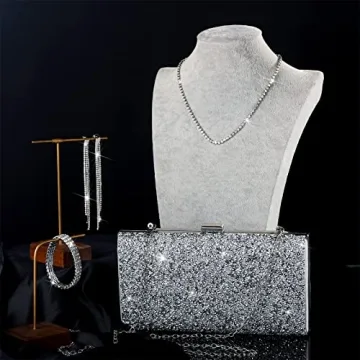 Rhinestone Evening Clutch & Jewelry Set for Women