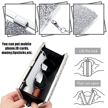 Rhinestone Evening Clutch & Jewelry Set for Women