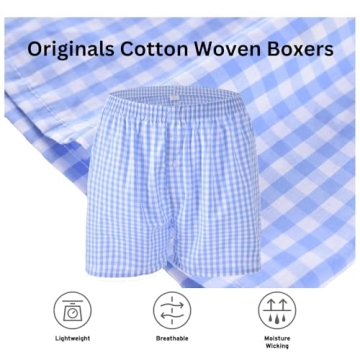 CINVIK Cotton Navy Grids Boxer Shorts for Men 3-Pack