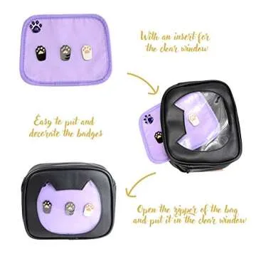 STEAMEDBUN Ita Bag Crossbody Cat Small Ita Purse Pin Display Bag with Insert