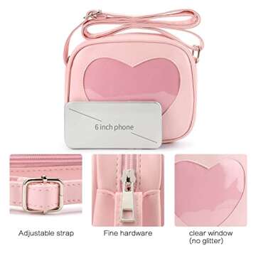 STEAMEDBUN Ita Bag Crossbody Cat Small Ita Purse Pin Display Bag with Insert