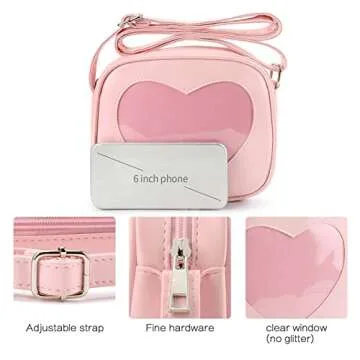 STEAMEDBUN Ita Bag Crossbody Cat Small Ita Purse Pin Display Bag with Insert