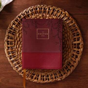 The Prayer Bible: Pray God’s Word Cover to Cover (NKJV, Burgundy Leathersoft, Red Letter, Comfort ...