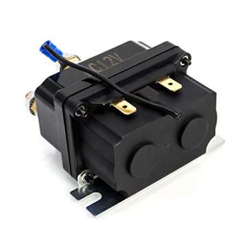 QWORK Solenoid Relay, 12V 250A Winch Relay Solenoid Replacement Contactor for 3000-5000lbs ATV UT Winch Control