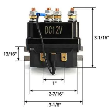 QWORK 12V 250A Solenoid Relay for ATV UTV Winches
