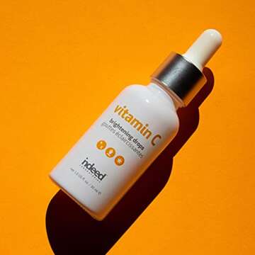 INDEED LABS Vitamin C Brightening Drops, Vitamin C &Hyaluronic Acid Facial Serum, Anti Aging Serum Reduces Fine lines, Wrinkles, Hyperpigmentation & Improve Skin’s Barrier & Elasticity
