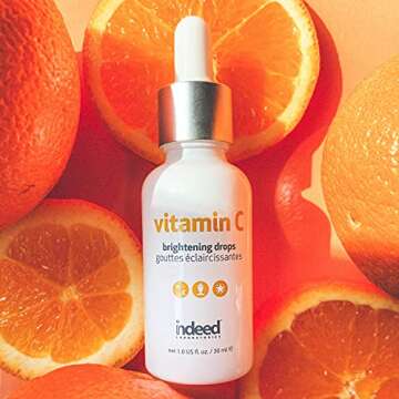 INDEED LABS Vitamin C Brightening Drops, Vitamin C &Hyaluronic Acid Facial Serum, Anti Aging Serum Reduces Fine lines, Wrinkles, Hyperpigmentation & Improve Skin’s Barrier & Elasticity