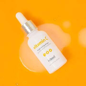 INDEED LABS Vitamin C Brightening Drops, Vitamin C &Hyaluronic Acid Facial Serum, Anti Aging Serum Reduces Fine lines, Wrinkles, Hyperpigmentation & Improve Skin’s Barrier & Elasticity