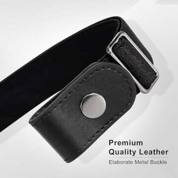 SANSTHS Buckle-Free Elastic Women Belt for Jeans Without Buckle, Comfortable Invisible Belt No Bulge No Hassle
