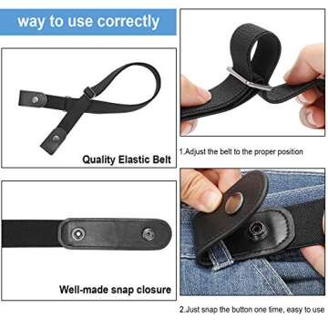 SANSTHS Buckle-Free Elastic Women Belt for Jeans Without Buckle, Comfortable Invisible Belt No Bulge No Hassle
