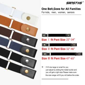 SANSTHS Buckle-Free Elastic Women Belt for Jeans Without Buckle, Comfortable Invisible Belt No Bulge No Hassle