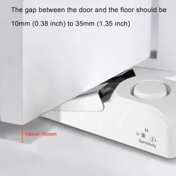 Door Stop Alarm with 120dB Siren, Portable Door Stopper Security Alarm for Travel, Hotel, Apartment and Home, 3 Levels Sensitivity Door Wedge Alarm (Pack of 2)