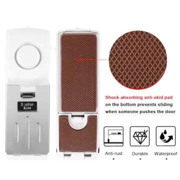 Door Stop Alarm with 120dB Siren, Portable Door Stopper Security Alarm for Travel, Hotel, Apartment and Home, 3 Levels Sensitivity Door Wedge Alarm (Pack of 2)