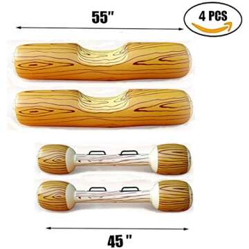 RITONS 4 Pcs Set Inflatable Floating Row Toys, Adult Children Pool Party Water Sports Games Log Raft...