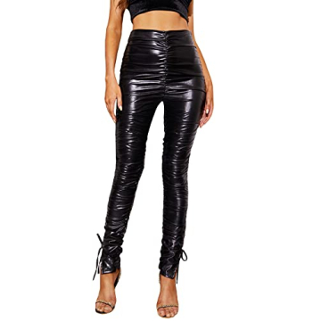 Stylish High Waisted Faux Leather Leggings for Women