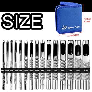 15 Pcs Leather Hole Punch Set - Precision Tools for Leather Crafting