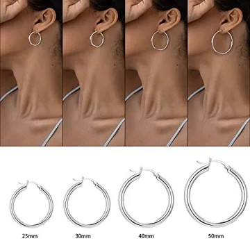 Buy SWEETV Sterling Silver Huggie Hoop Earrings for Women