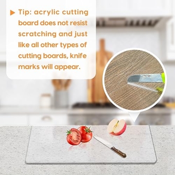 Acrylic Cutting Board with Counter Lip, 17" x 13" - Durable & Non-slip
