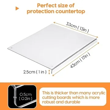Acrylic Cutting Board with Counter Lip, 17" x 13" - Durable & Non-slip