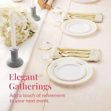 Prestee 600-piece Disposable Party Dinnerware Set - Elegant for Weddings & Events