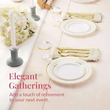 Prestee 600-piece Disposable Party Dinnerware Set - Elegant for Weddings & Events