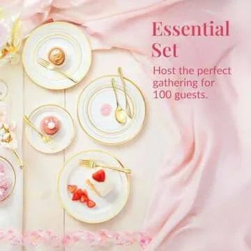 Prestee 600-piece Elegant Disposable Dinnerware Set