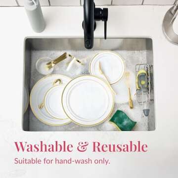 Prestee 600-piece Elegant Disposable Dinnerware Set