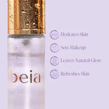 Beia Hydrating Face Mist & Setting Spray with Hyaluronic Acid - Moisturizing Skincare for Sensitive Skin Reduces Dryness - Makeup Setting Spray Natural Dewy Glow- Non Comedogenic Travel Size 1.7 Fl Oz