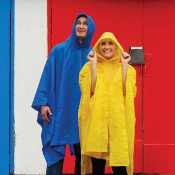 Totes Reusable, Compact & Travel-Friendly, Pullover Hood, Easy Snap, Lightweight, Clear, One Size