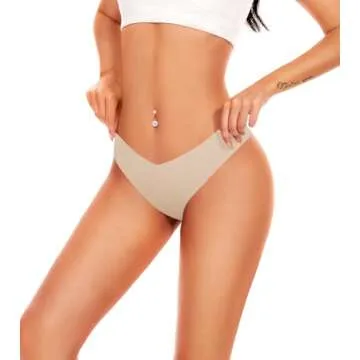 Hellopopgo Seamless Thongs No Show Underwear 6-Pack
