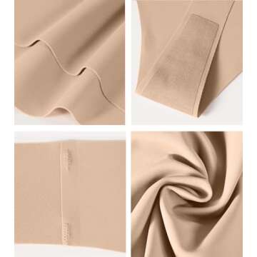 Hellopopgo Seamless Thongs No Show Underwear 6-Pack