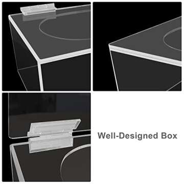 Dryer Sheet Dispenser with Hinged Lid,Acrylic Laundry Dryer Sheet Holder, Dryer Sheets Container for Fabric Softener Sheets, Tissue Box, Container Storage Box for Laundry Room Décor (Clear)