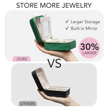 Compact Luxury BLUTETE Travel Jewelry Box with Mirror
