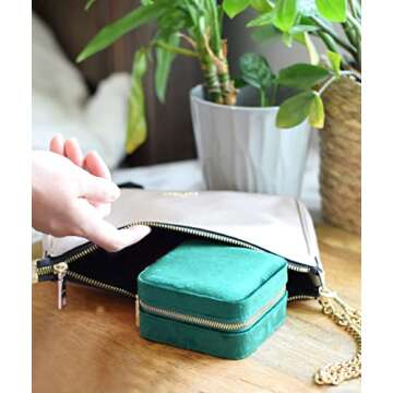 Compact Luxury BLUTETE Travel Jewelry Box with Mirror