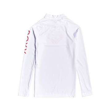 Roxy Girls' Whole Hearted Long Sleeve Rashguard Surf Shirt, White 2020, 8/S
