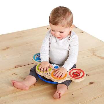 Magic Touch Wooden Drum: Engage Your Baby with Music