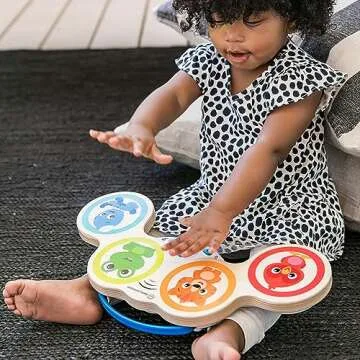 Magic Touch Wooden Drum: Engage Your Baby with Music