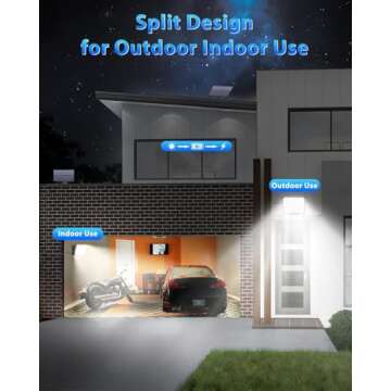 Gusicil Solar Lights for Outside, 172LED 3Modes Split Motion Sensor Outdoor Lights with Remote Contr...