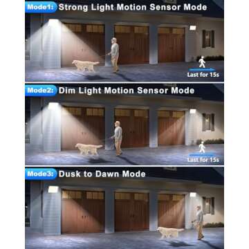 Gusicil Solar Lights for Outside, 172LED 3Modes Split Motion Sensor Outdoor Lights with Remote Control, Solar Lights Outdoor Waterproof IP65, Outdoor Solar Lights for Yard,Patio,Garden,Garage, 2 Pack