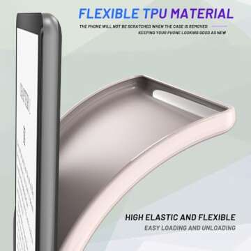 Case for 6.8" Kindle Paperwhite (11th Generation-2021) and Kindle Paperwhite Signature Edition, Puxicu Slim Design Flexible Matte TPU Protective Cover, Pink