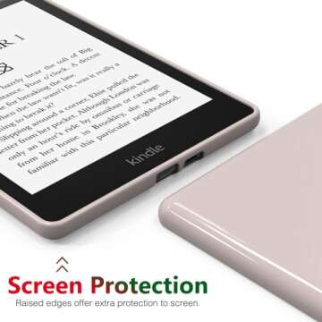 Case for 6.8" Kindle Paperwhite (11th Generation-2021) and Kindle Paperwhite Signature Edition, Puxicu Slim Design Flexible Matte TPU Protective Cover, Pink
